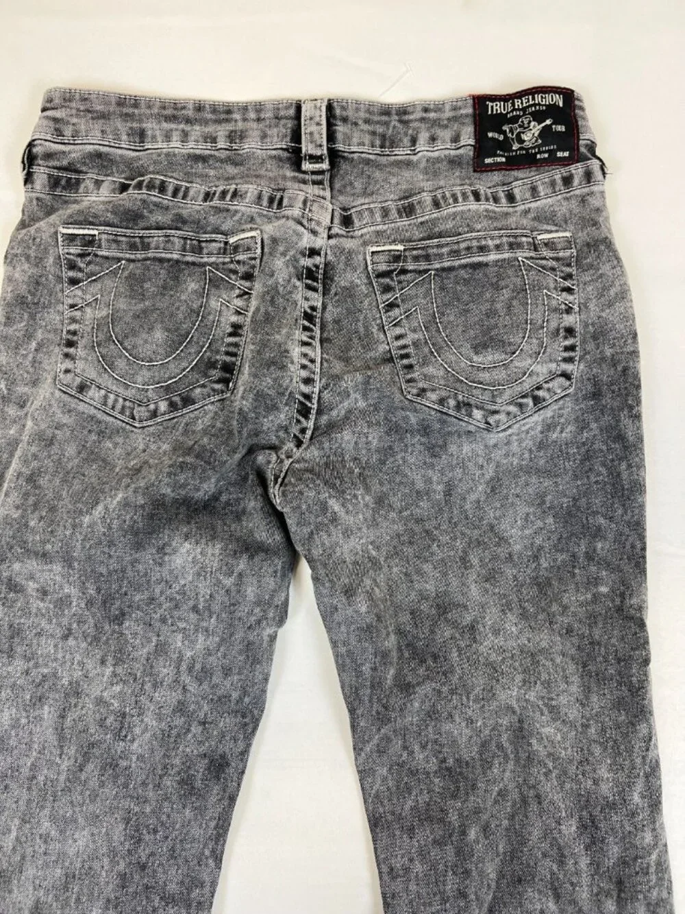 True Religion Womens Billie Mid Rise Straight Leg Acid Wash Grey Jeans Size 30 - Picture 12 of 12